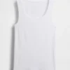 Geripptes Tanktop mit U-Ausschnitt
