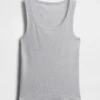 Geripptes Tanktop mit U-Ausschnitt