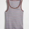 Geripptes Tanktop mit U-Ausschnitt