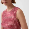 Gesmoktes Gingham-Peplum-Oberteil in verkürzter Länge
