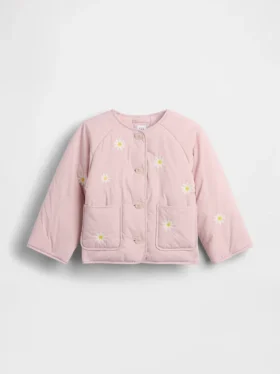 Gesteppte Jacke mit Blumenstickerei für Baby & Kleinkind