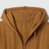 Gesteppter Kapuzenpullover mit Reißverschluss und Waffelpiqué-Futter