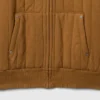 Gesteppter Kapuzenpullover mit Reißverschluss und Waffelpiqué-Futter