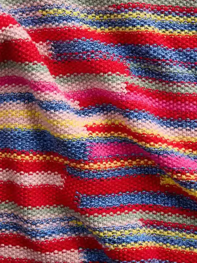 Gestreifter, kurzer Pullover aus 100 % Baumwolle