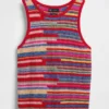Gestreifter, kurzer Pullover aus 100 % Baumwolle