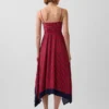 Gestreiftes Midi-Kleid im Taschentuch-Stil
