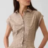 Gestreiftes Popeline-Minishirtkleid mit tailliertem Schnitt