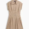 Gestreiftes Popeline-Minishirtkleid mit tailliertem Schnitt
