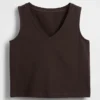 Gestricktes, kurzes Tanktop