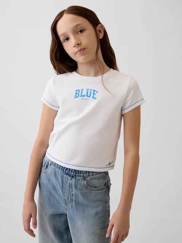 „Get Blue“ Kinder-T-Shirt mit Aufdruck