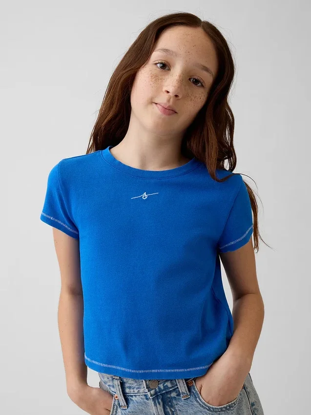 „Get Blue“ Kinder-T-Shirt mit Aufdruck