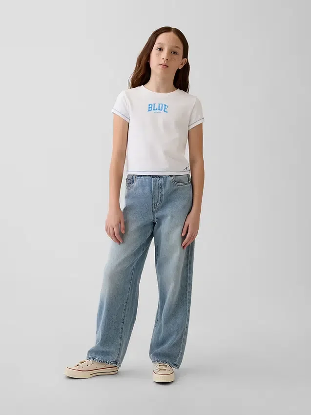 „Get Blue“ Kinder-T-Shirt mit Aufdruck