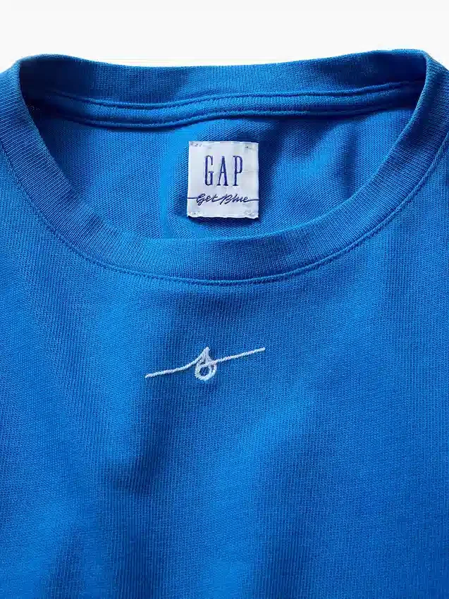 „Get Blue“ Kinder-T-Shirt mit Aufdruck
