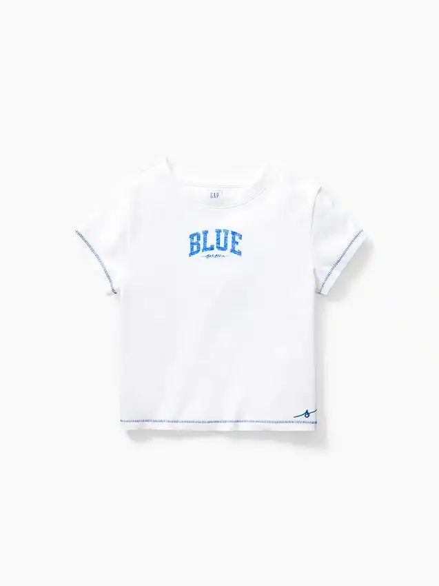 „Get Blue“ Kinder-T-Shirt mit Aufdruck