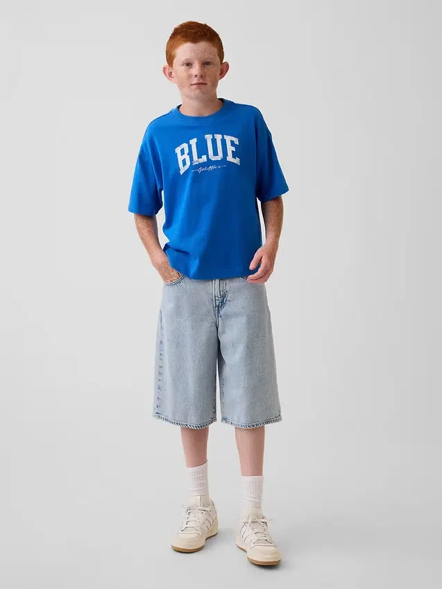 Get Blue Kinder-T-Shirt mit Logo in lockerer Passform