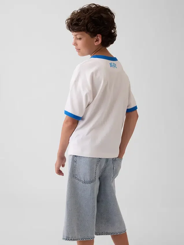 Get Blue Kinder-T-Shirt mit Logo in lockerer Passform