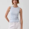 Gingham-Pointelle-Tanktop