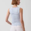Gingham-Pointelle-Tanktop