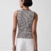 Gingham-Pointelle-Tanktop