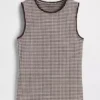 Gingham-Pointelle-Tanktop