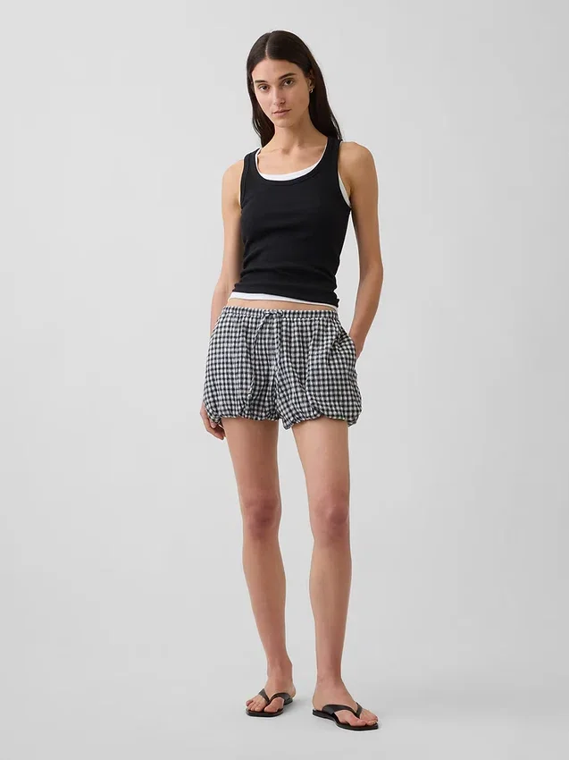 Gingham-Shorts im Bubble-Stil
