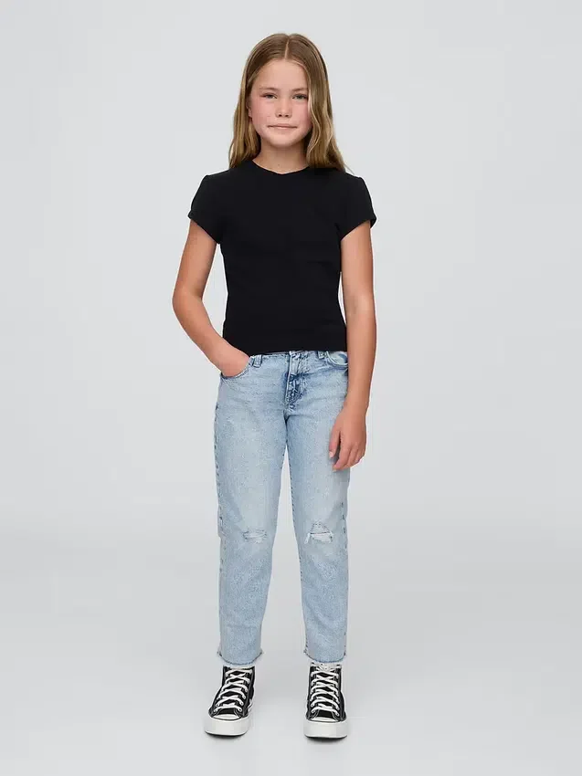Girlfriend-Jeans für Kinder mit mittlerer Leibhöhe