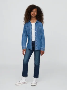 Girlfriend-Jeans für Kinder mit mittlerer Leibhöhe
