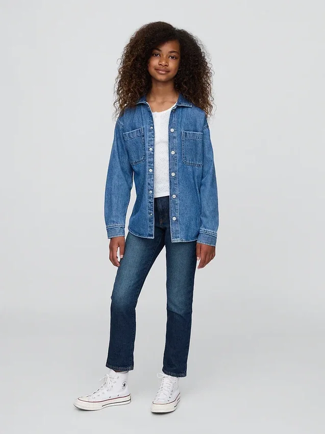 Girlfriend-Jeans für Kinder mit mittlerer Leibhöhe
