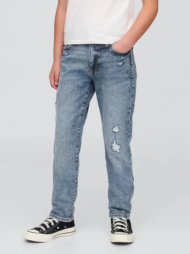 Girlfriend-Jeans für Kinder mit mittlerer Leibhöhe