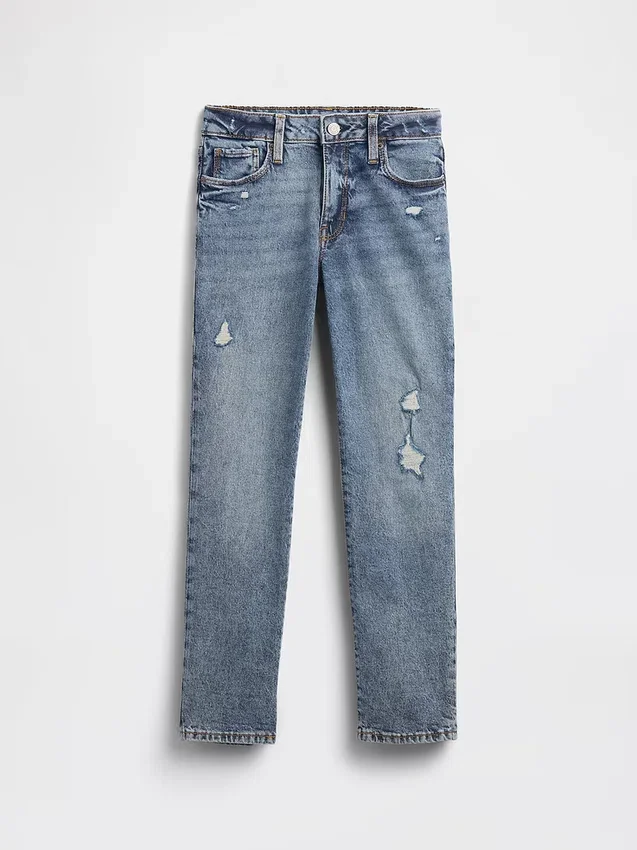 Girlfriend-Jeans für Kinder mit mittlerer Leibhöhe