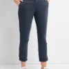Girlfriend-Khakihose mit Twill-Streifen