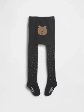 Glitzer-Punkt-Bären-Strumpfhose für Baby & Kleinkind