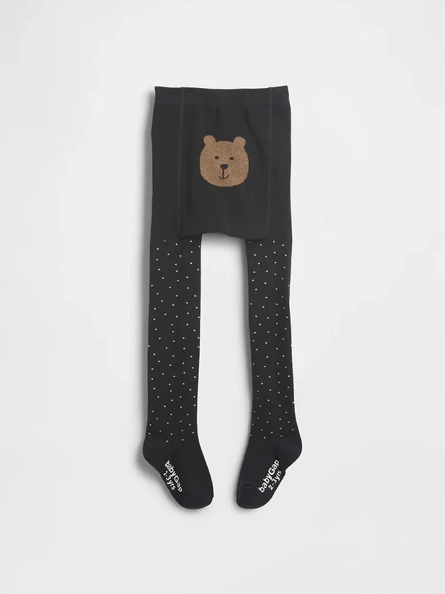 Glitzer-Punkt-Bären-Strumpfhose für Baby & Kleinkind