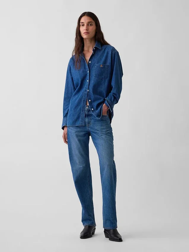 Großes Denim-Hemd