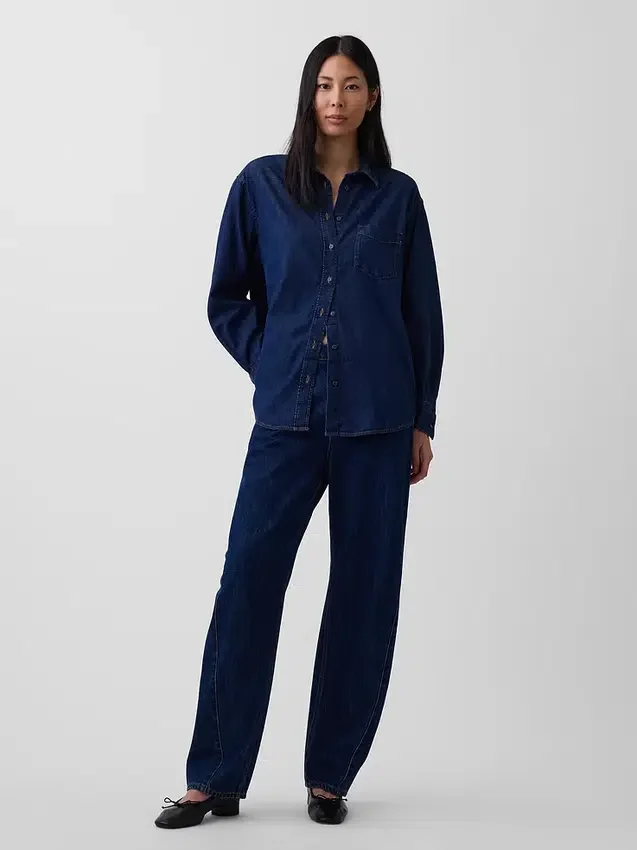 Großes Denim-Hemd