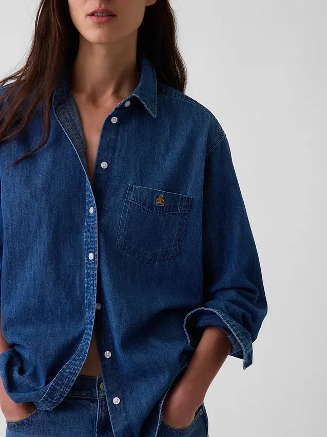 Großes Denim-Hemd