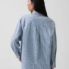 Großes Denim-Streifenhemd