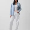 Großes Denim-Streifenhemd