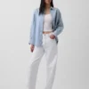Großes Denim-Streifenhemd