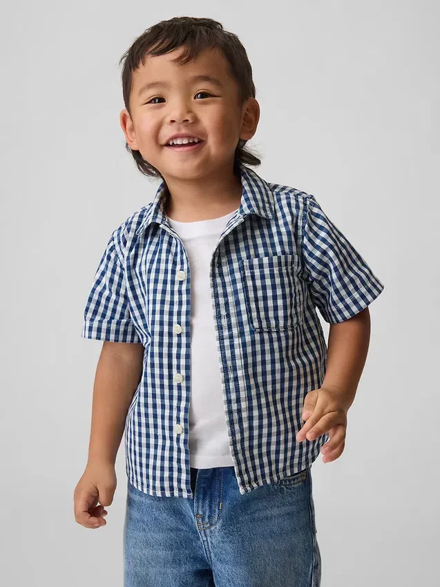 Großes Gingham-Jeanshemd für Baby & Kleinkind