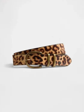 Gürtel aus Kalbshaar mit Leopardenmuster