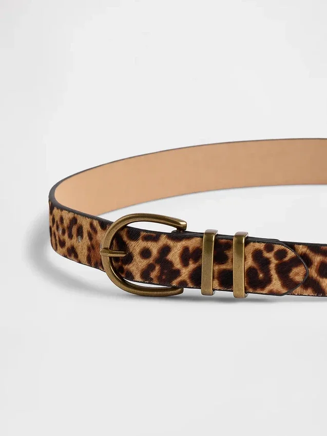 Gürtel aus Kalbshaar mit Leopardenmuster