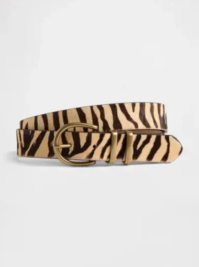 Gürtel aus Kalbshaar mit Tiger-Print
