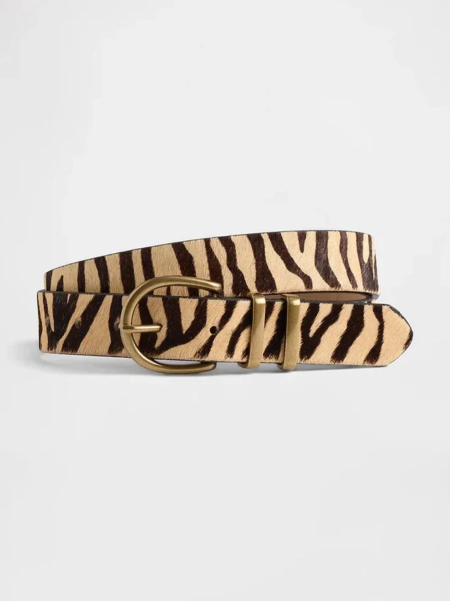 Gürtel aus Kalbshaar mit Tiger-Print
