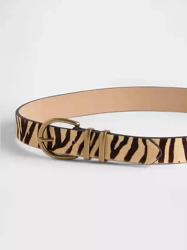 Gürtel aus Kalbshaar mit Tiger-Print