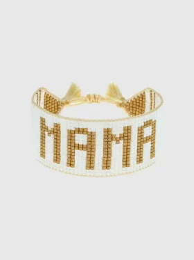 Hart Mama-Armband in Weiß und Gold