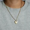 Hart „Small Ribbed Heart of Gold“-Halskette
