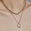 Hart „Small Ribbed Heart of Gold“-Halskette