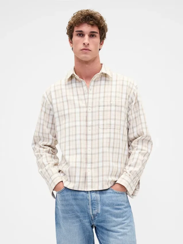 Hemd aus Twill mit geradem Saum