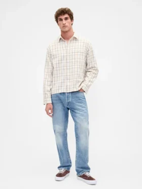 Hemd aus Twill mit geradem Saum
